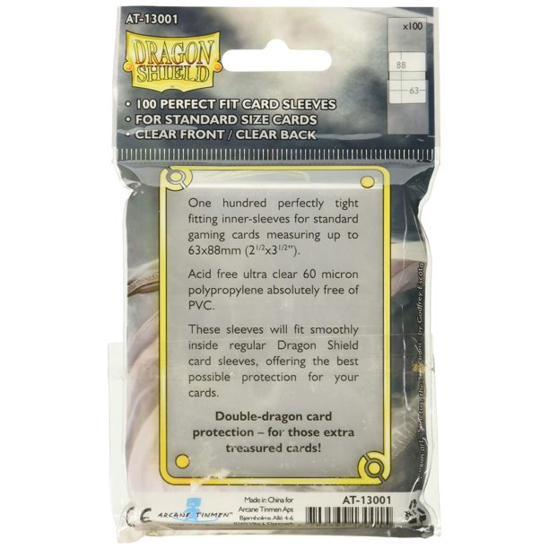 Dragon Shield Clear Perfect Fit Standard Size Inner Sleeves - Bundle of 2 